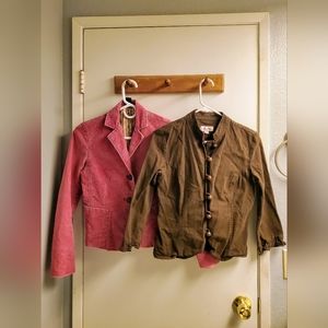 Lot of 2 - Pink and Brown Blazer - Size 0 / S